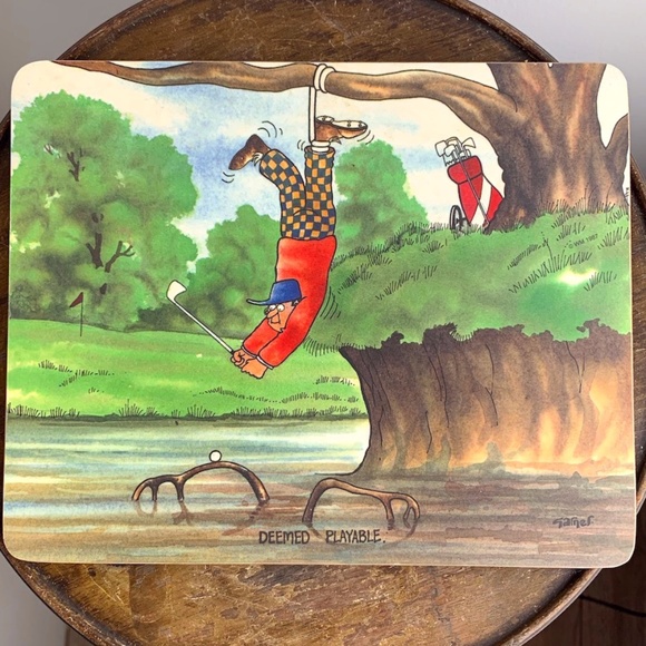 Vintage Wilscombe Funny Golf Melamine 8.75" x 7" Cutting Board Made in England - Picture 1 of 7